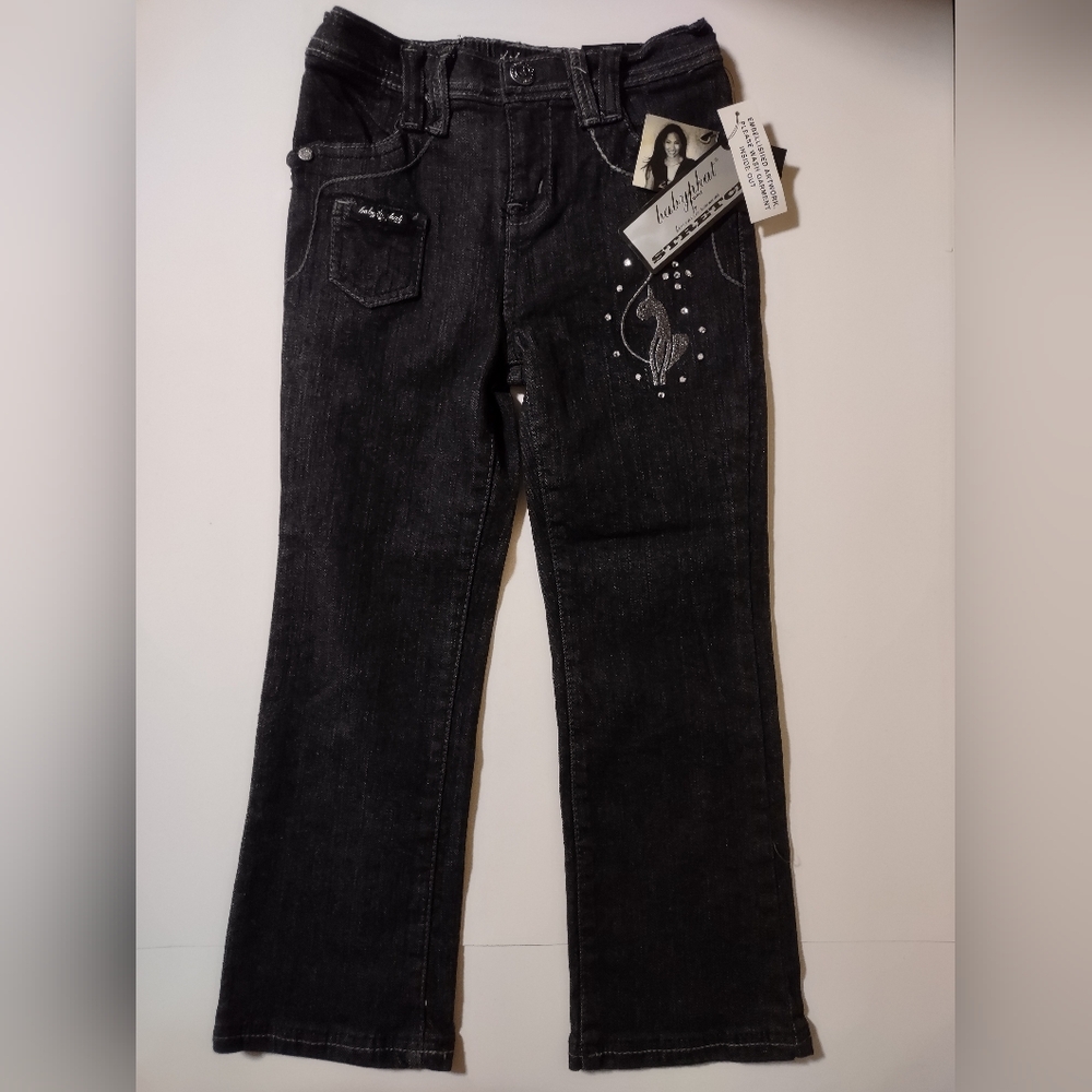 NWT Baby Phat Girlz Jeans Youth 5 Dark Denim Casual 26" Waist To Ankle